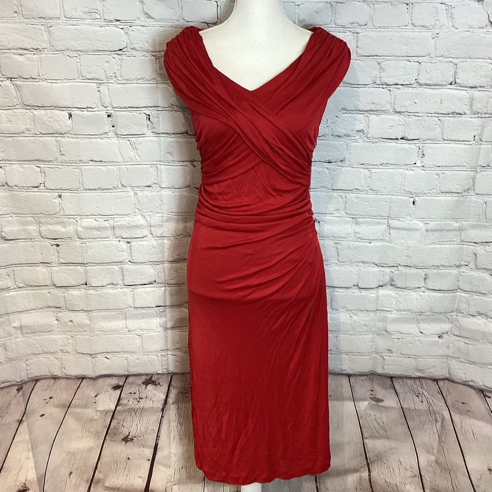 VALENTINO MADE IN ITALY GATHERED RUCHED OFF SHOULDER MIDI DRESS NWT SZ 6
